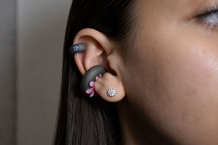 Ear Cuff  - TeeCuff DONUT FLORA Sfumato Rosa Fucsia