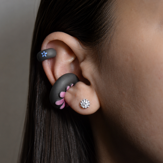 Ear Cuff  - TeeCuff DONUT FLORA Sfumato Rosa Fucsia