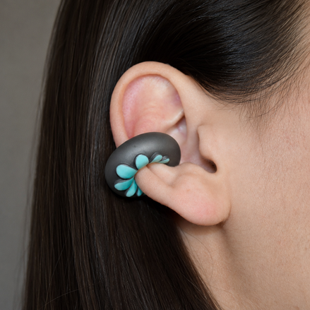 Ear Cuff  - TeeCuff DONUT FLORA Sfumato Verde Acqua