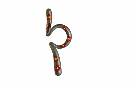 Ear Cuff - TeeCuff SETA Fiori Rosso Amaranto