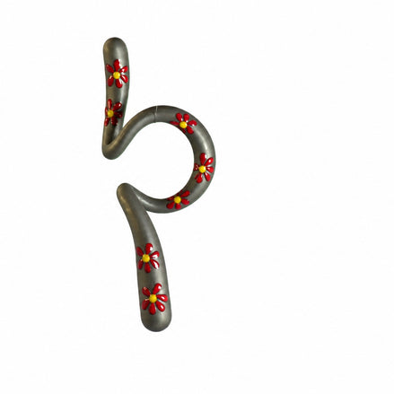 Ear Cuff - TeeCuff SETA Fiori Rosso Amaranto