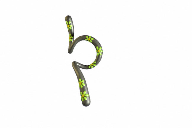 Ear Cuff - TeeCuff SETA Fiori Verde Acido