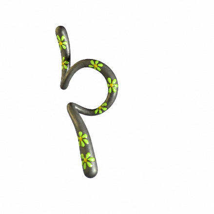 Ear Cuff - TeeCuff SETA Fiori Verde Acido