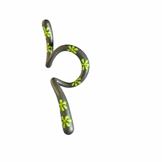 Ear Cuff - TeeCuff SETA Fiori Verde Acido